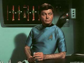 DeForest Kelley as Dr. Leonard 'Bones' McCoy on Star Trek